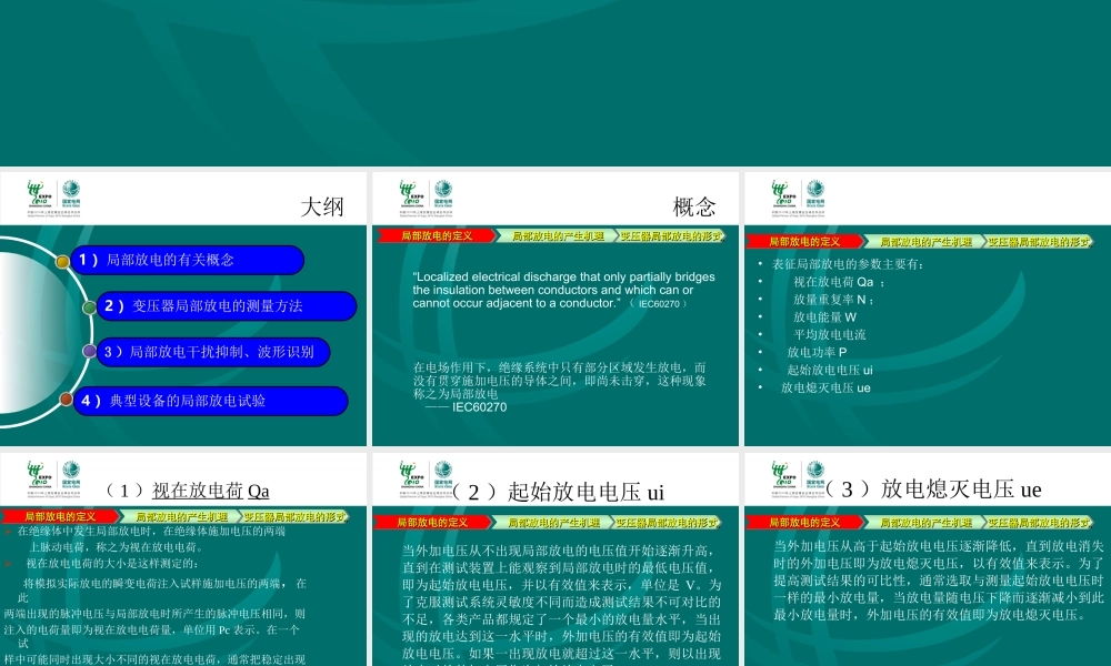 国家电网 试验高级工培训教材 局部放电试验.ppt