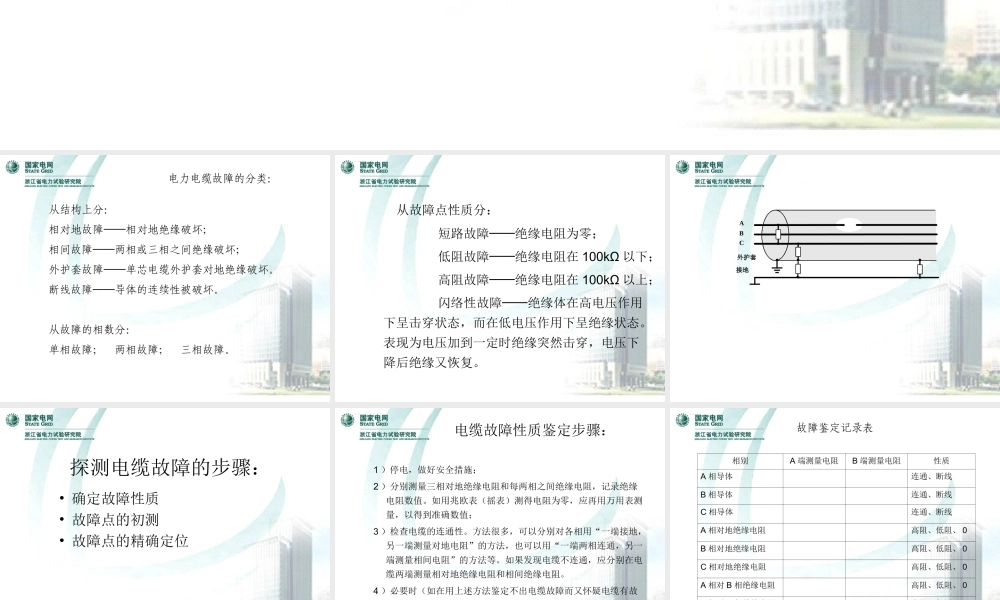 试验高级工-电力电缆故障探测.ppt