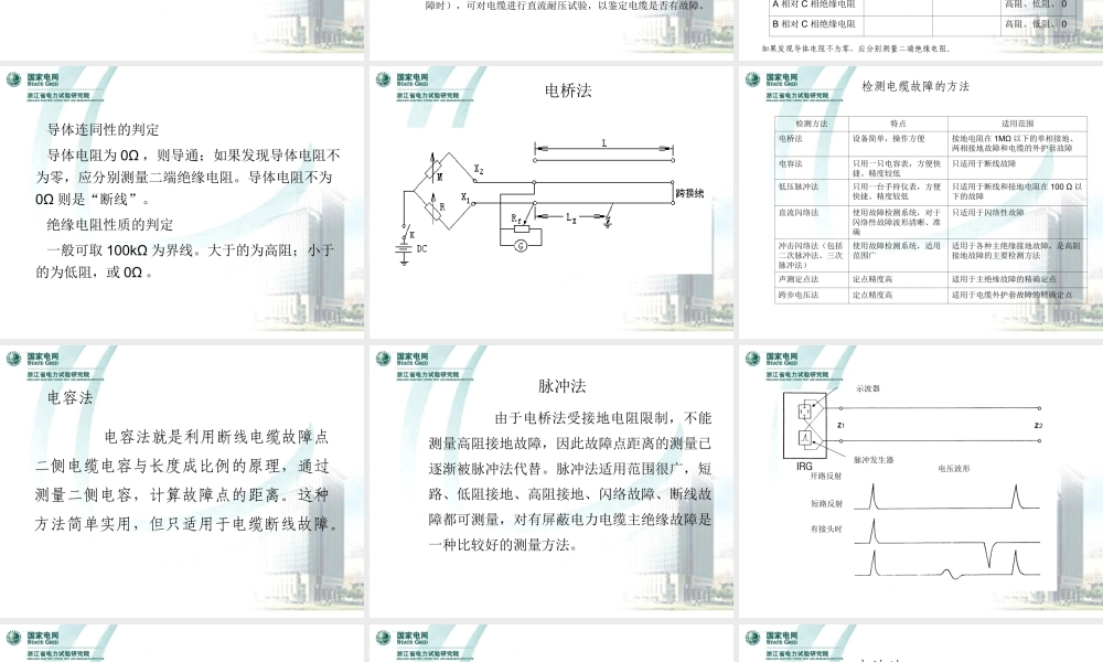 试验高级工-电力电缆故障探测.ppt