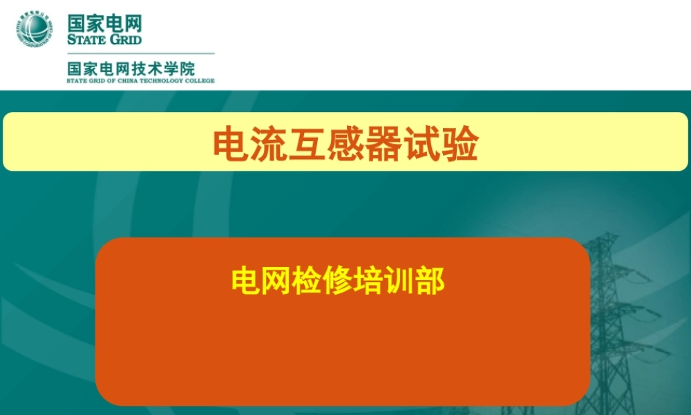 国家电网 优秀人才专家编写培训教材 电流互感器知识培训课件.ppt
