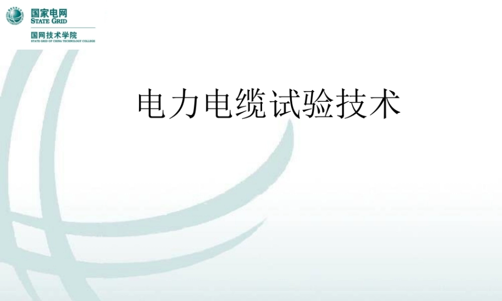 国家电网 优秀人才专家编写培训教材 电力电缆知识与试验技术.ppt
