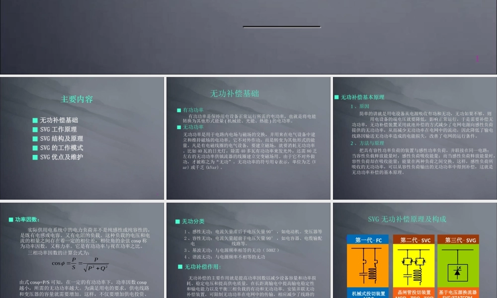 SVG无功补偿原理及应用解析.ppt