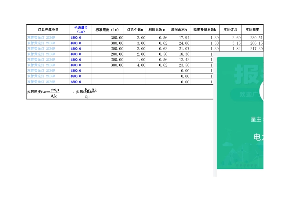 系数法照度计算.xls_第1页
