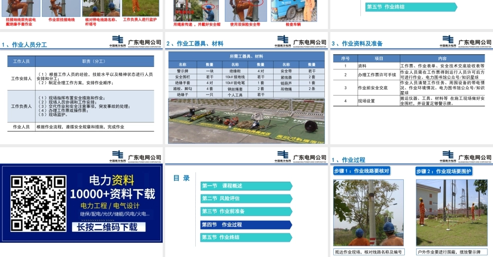 10kV架空线路停电更换直线绝缘子作业.pptx