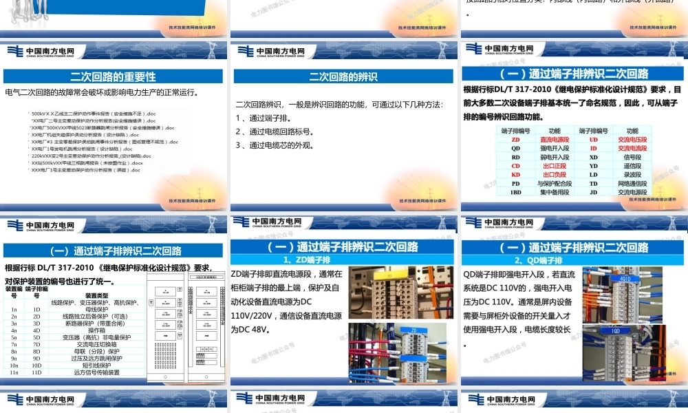 南方电网 变电站重点二次回路知识培训.ppt