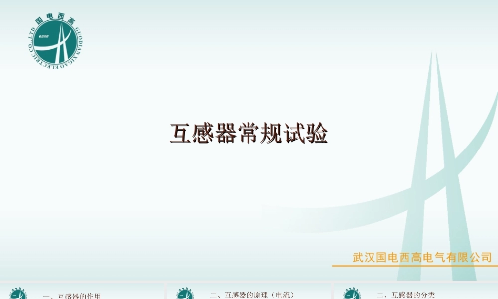 国电西高所 互感器常规试验培训手册.ppt