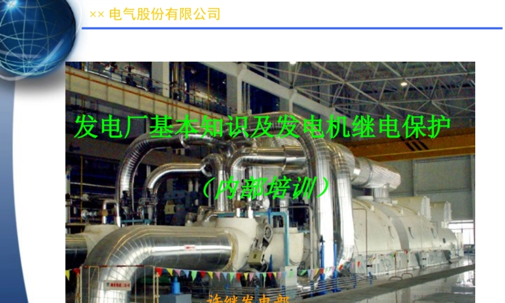 许继发电部培训教材 发电厂基本知识及发电机继电保护.ppt