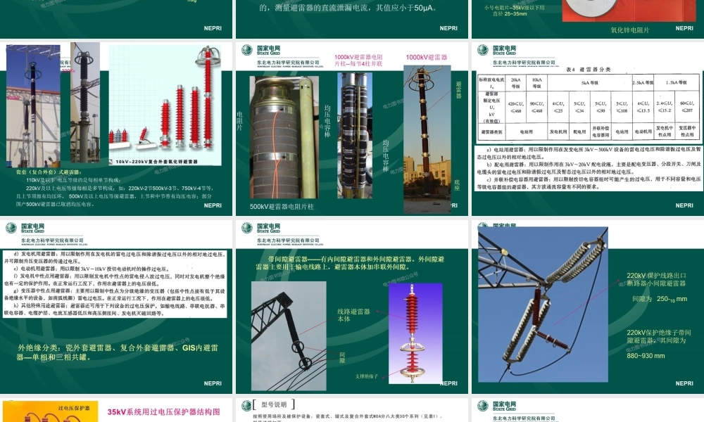高压试验人员岗位能力培训 避雷器知识培训手册.pptx