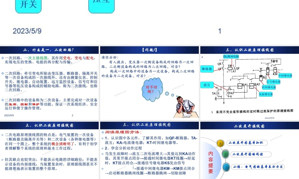 二次回路原理图、展开图、接线图.pptx
