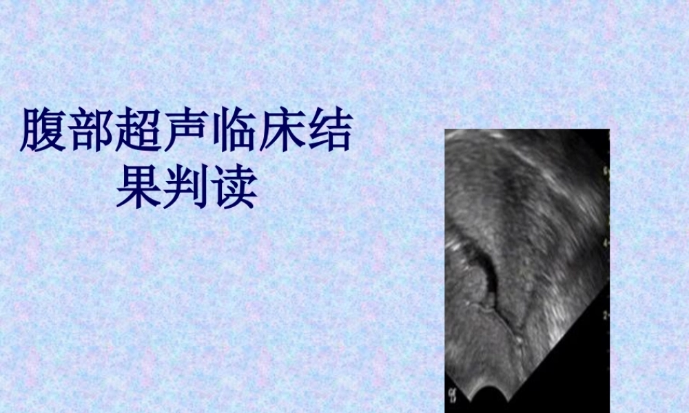 住院医师规培结业-腹部超声判读.pptx