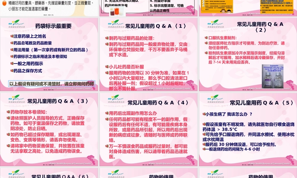 儿童用药安全讲座概要.pptx