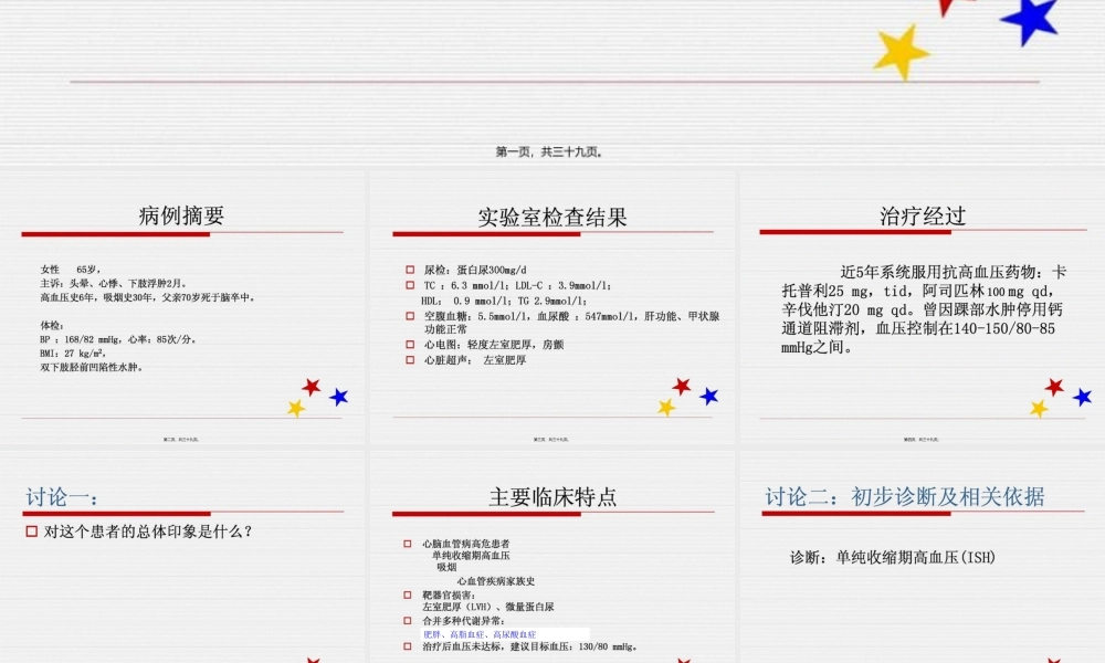 单纯收缩期高血压ISH病例.pptx