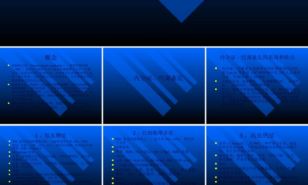 原发性肝癌伴癌综合征讲座.pptx