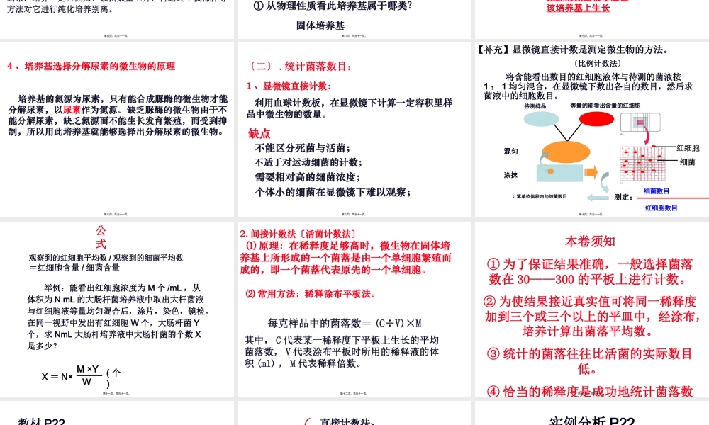 土壤中分解尿素的细菌的分离与计数(上课)...pptx