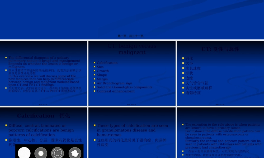 孤立性肺结节：良性与恶性对比..pptx