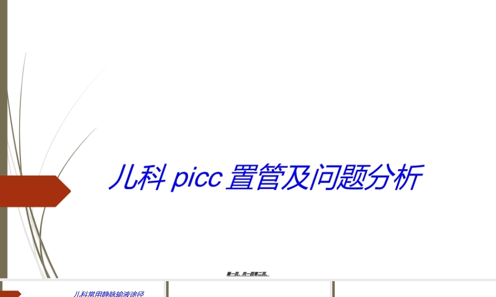 儿科picc置管及问题分析.ppt