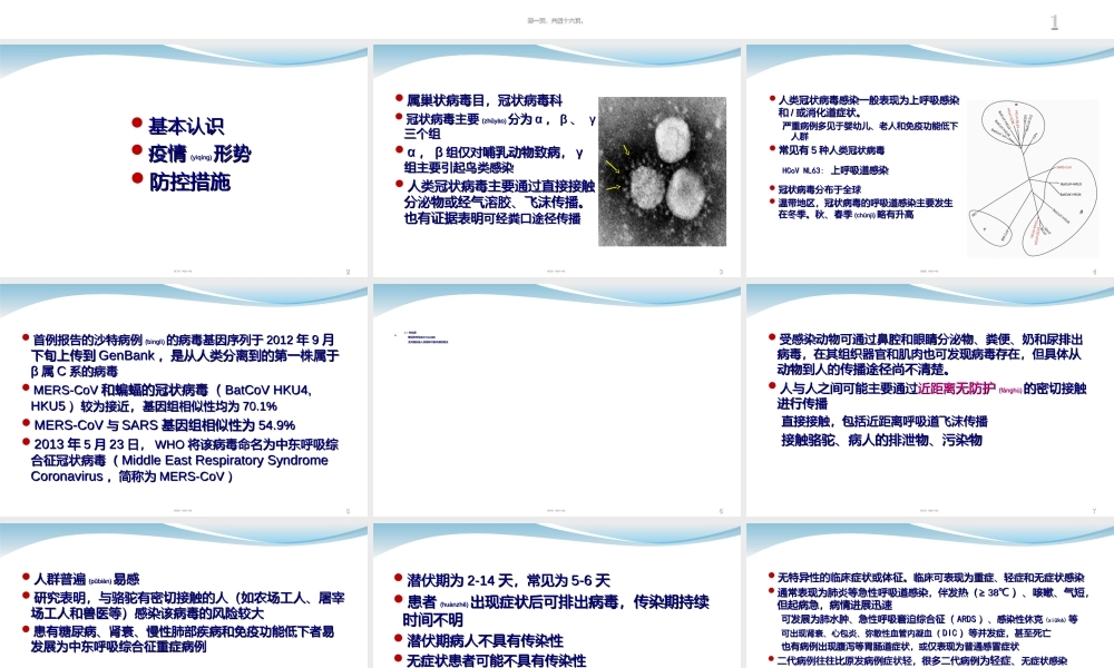 2022年医学专题—中东呼吸综合征疫情形势及防控措施(1).ppt
