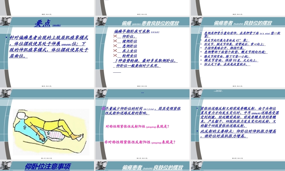 2022年医学专题—中风偏瘫患者良肢位的摆放(1).ppt