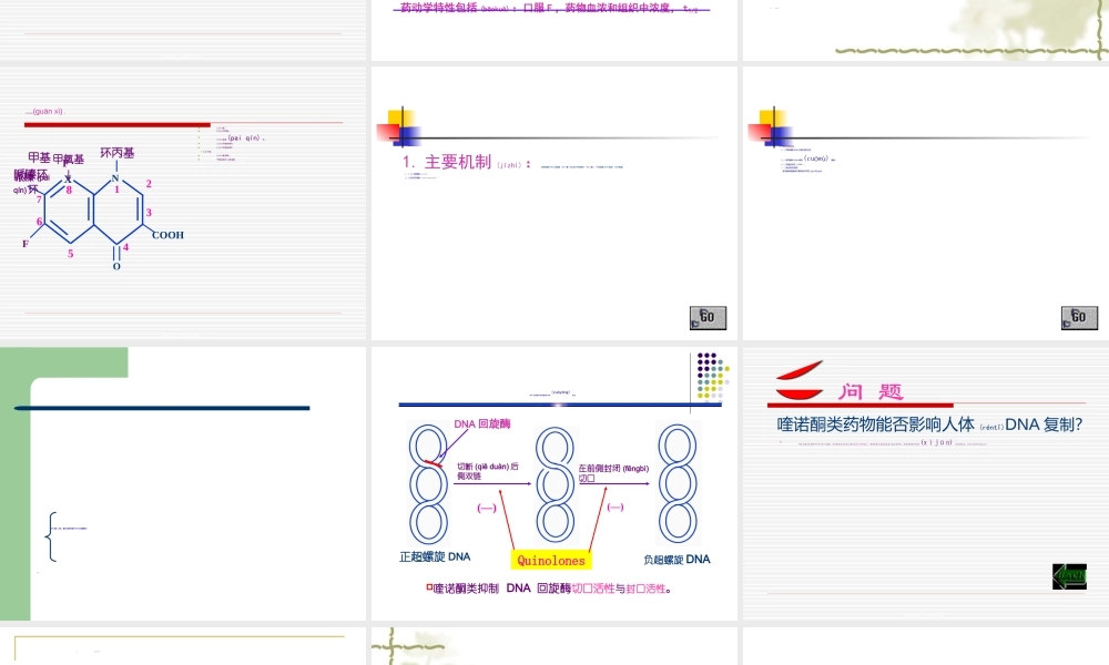 2022年医学专题—人工合成抗菌药-喹诺酮类--薛占霞(1).ppt