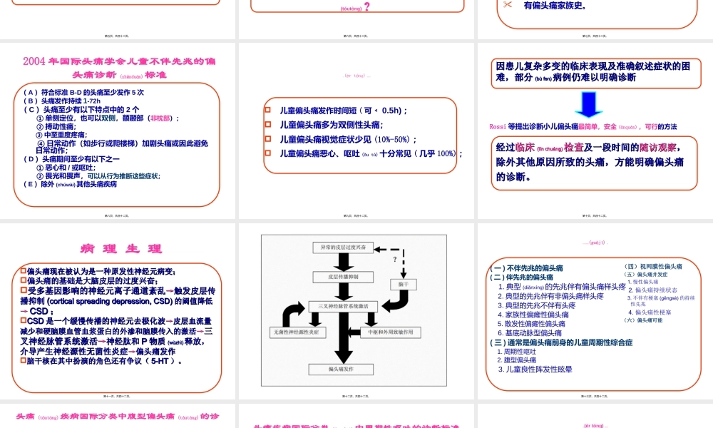 2022年医学专题—儿童偏头痛及其研究进展(1).ppt