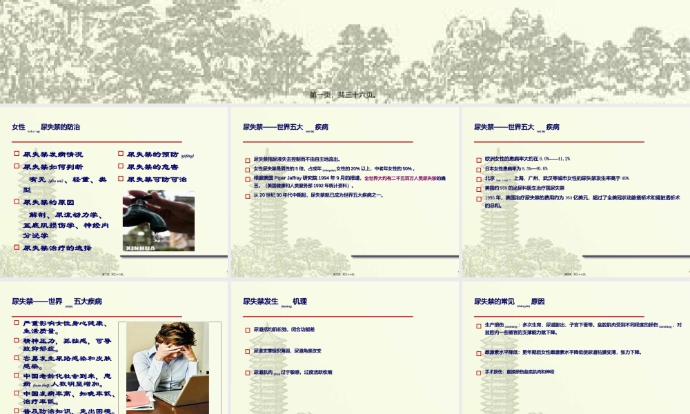 2022年医学专题—女性尿失禁讲座(1).ppt