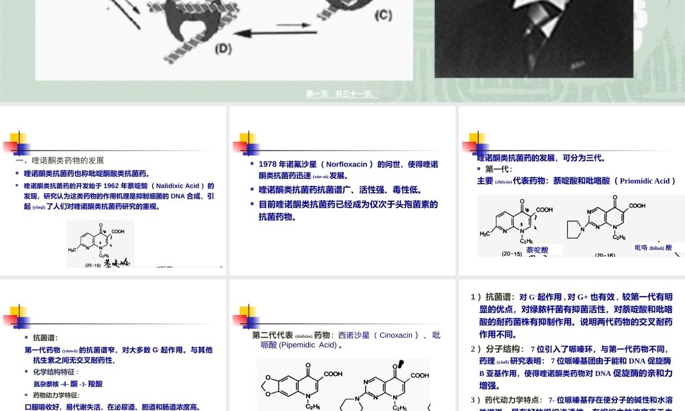 2022年医学专题—抗菌药-喹诺酮类摘要(1).ppt