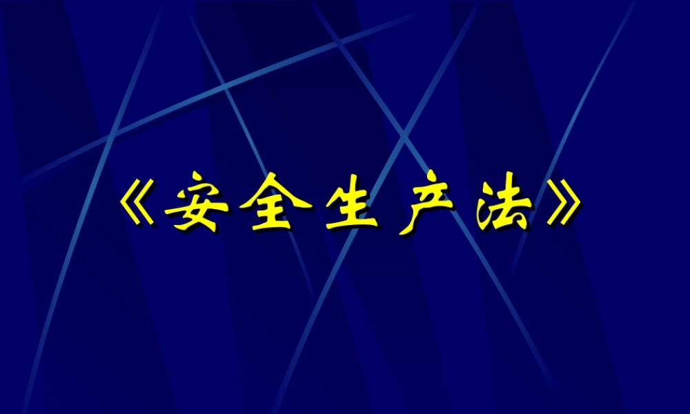 嘉兴市某安监局安全生产法培训.ppt