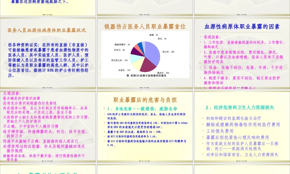 医务人员血源性病原体职业暴露与处置1.pptx