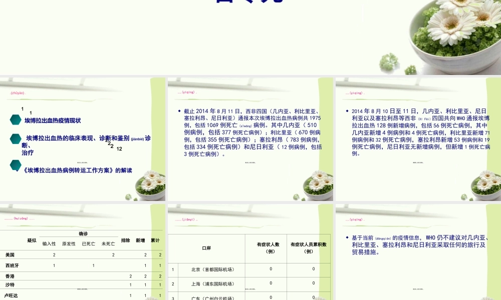 2022年医学专题—埃博拉出血热病例救治与急救转运(1).ppt