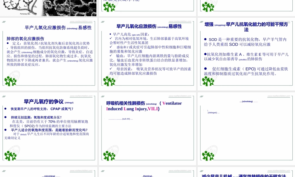 2022年医学专题—早产儿肺损伤诊治进展.ppt