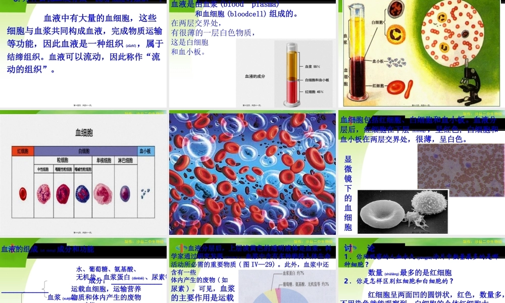 2022年医学专题—第一节--流动的组织——血液.ppt