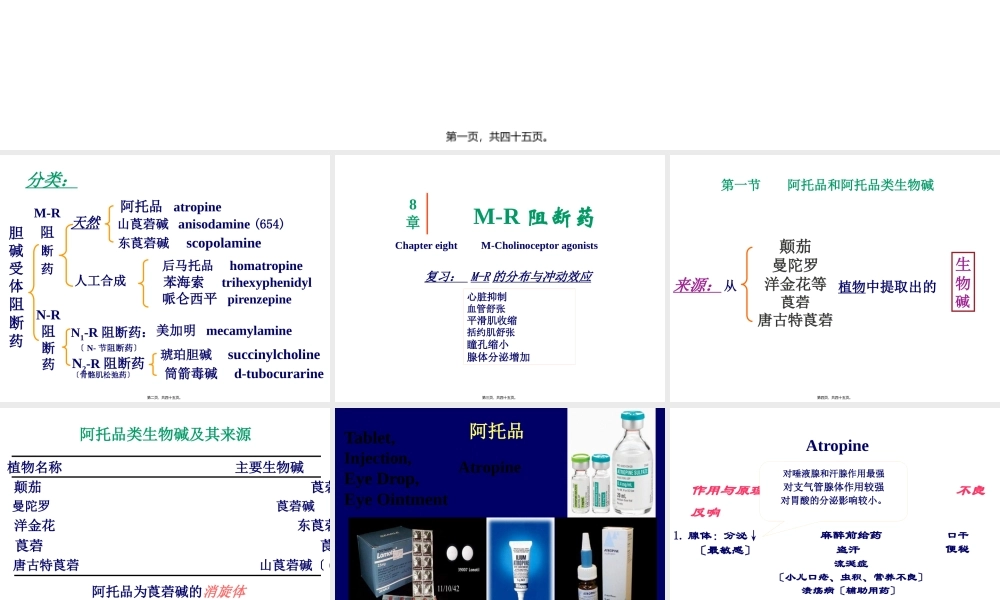 【若风制作】胆碱受体阻断药(五年本).解读.pptx