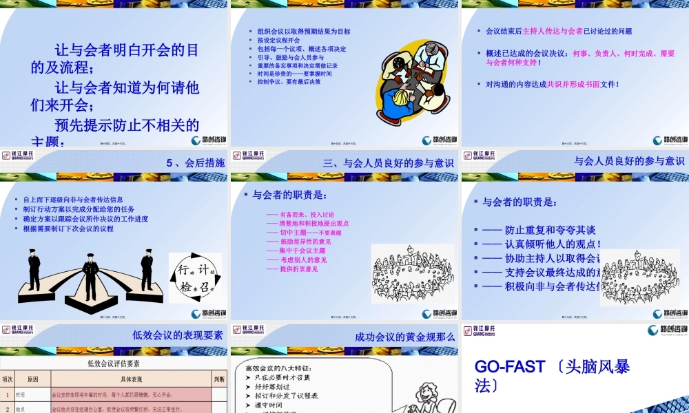 头脑风暴方法及高效会议.pptx