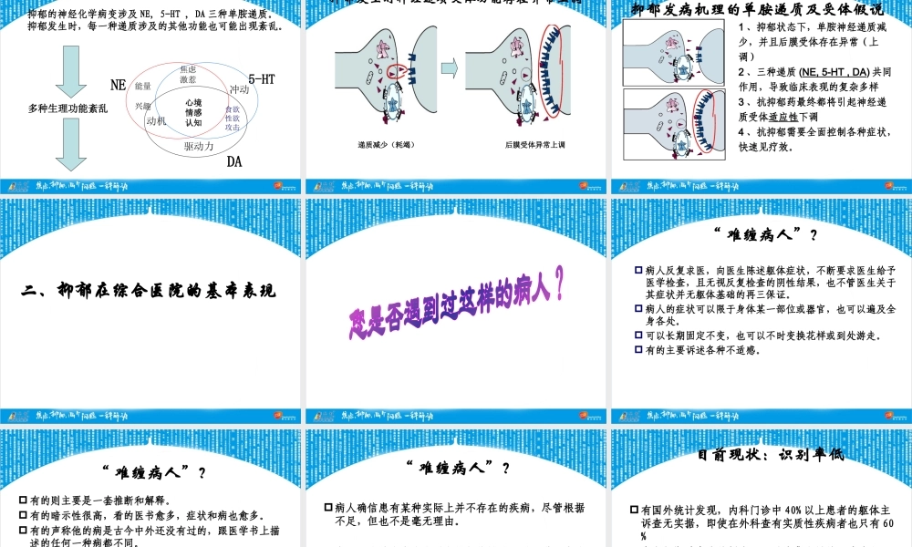 医院抑郁焦虑诊治.ppt