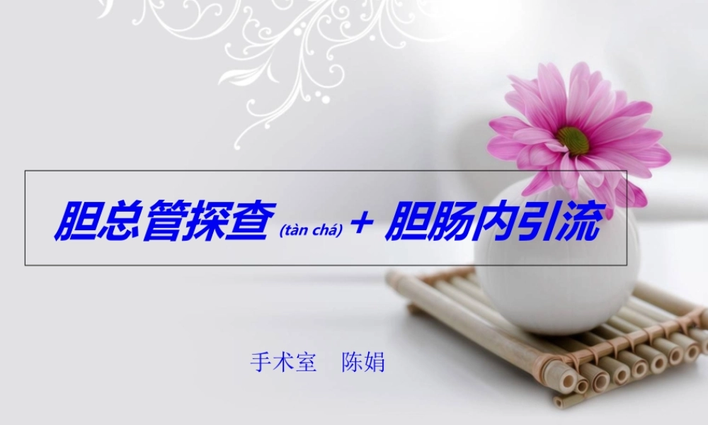 2022年医学专题—胆总管探查+胆肠内引流(1).ppt
