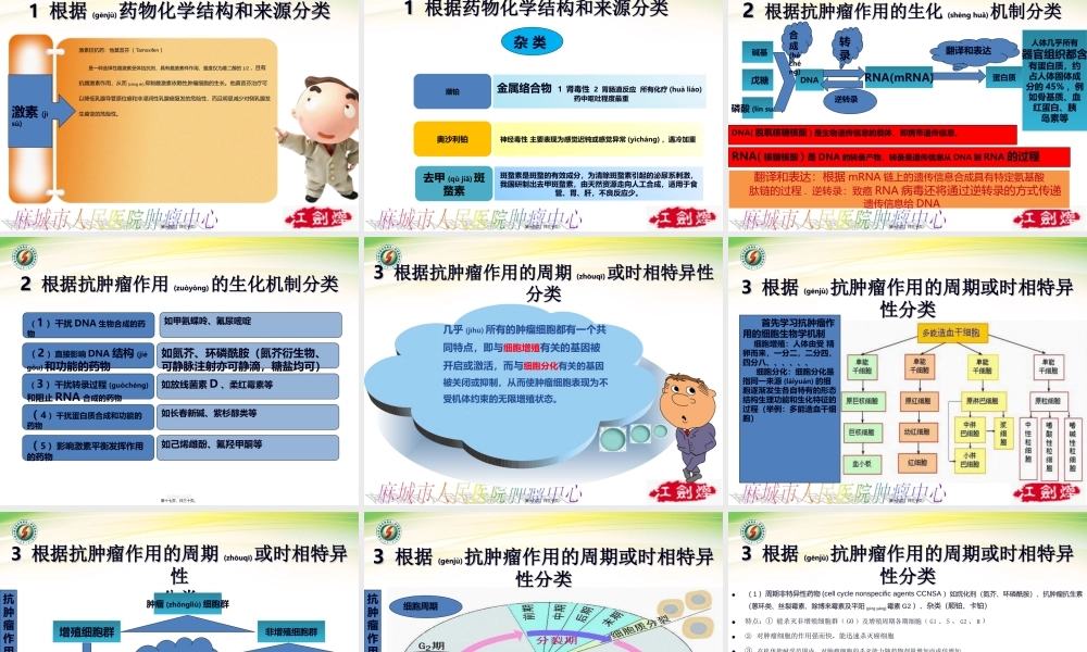 2022年医学专题—化疗药的分类特点及不良反应的防治.ppt