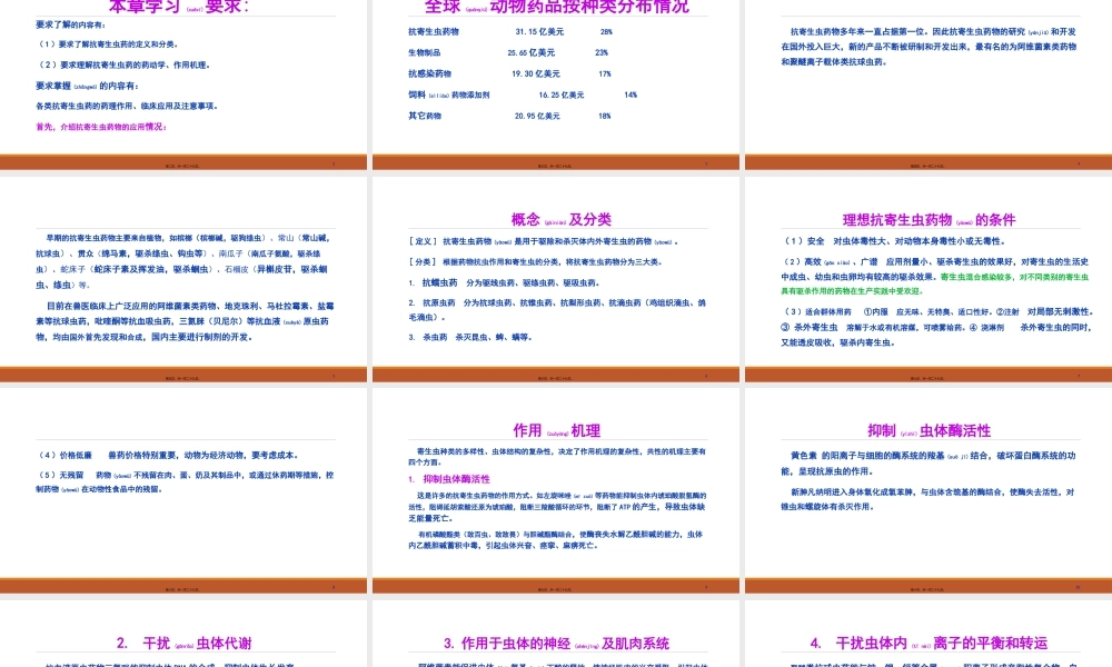 2022年医学专题—第十四章-抗寄生虫药.pptx