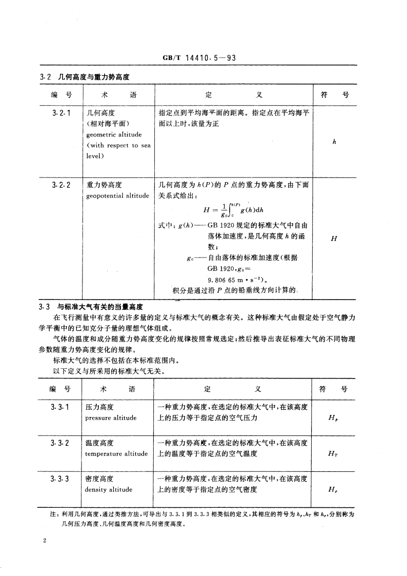 飞行力学 概念、量和符号 飞行测量 GBT 14410.5-1993.pdf_第3页