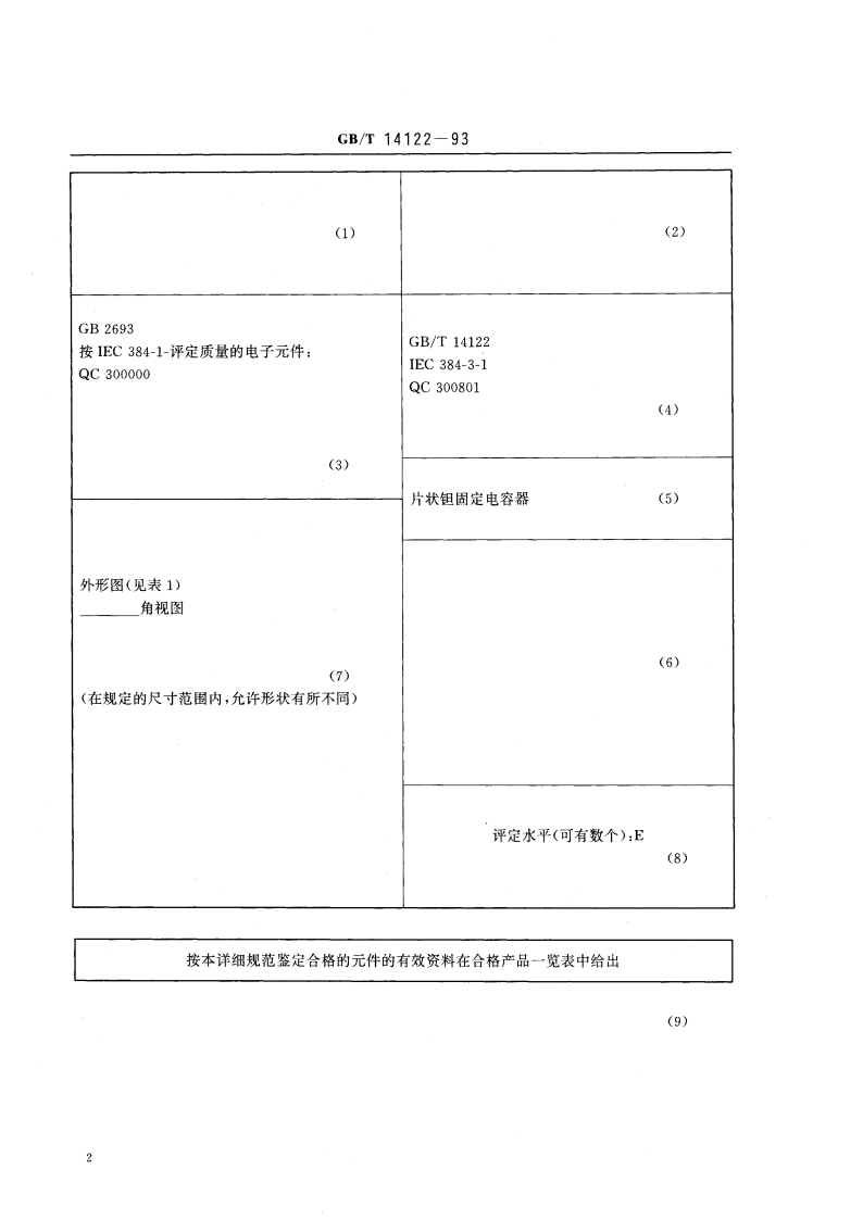 电子设备用固定电容器 第3部分：空白详细规范 片状钽固定电容器 评定水平 E(可供认证用) GBT 14122-1993.pdf_第3页
