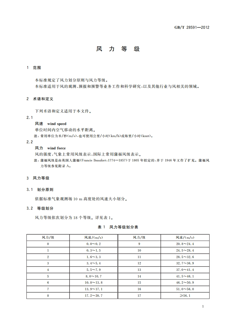 风力等级 GBT 28591-2012.pdf_第3页