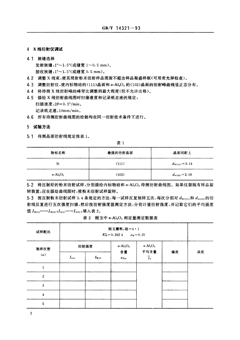 刚玉磨料中α-Al2O3相X射线定量测定方法 GBT 14321-1993.pdf_第3页