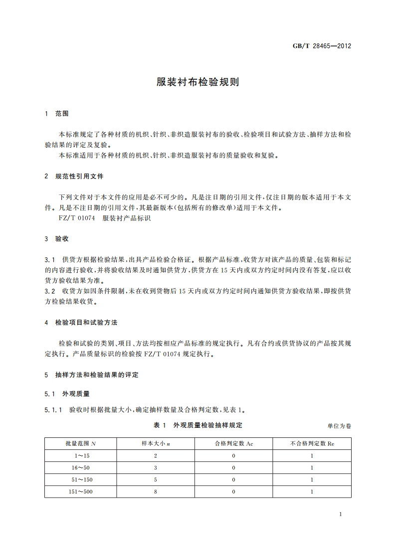 服装衬布检验规则 GBT 28465-2012.pdf_第3页
