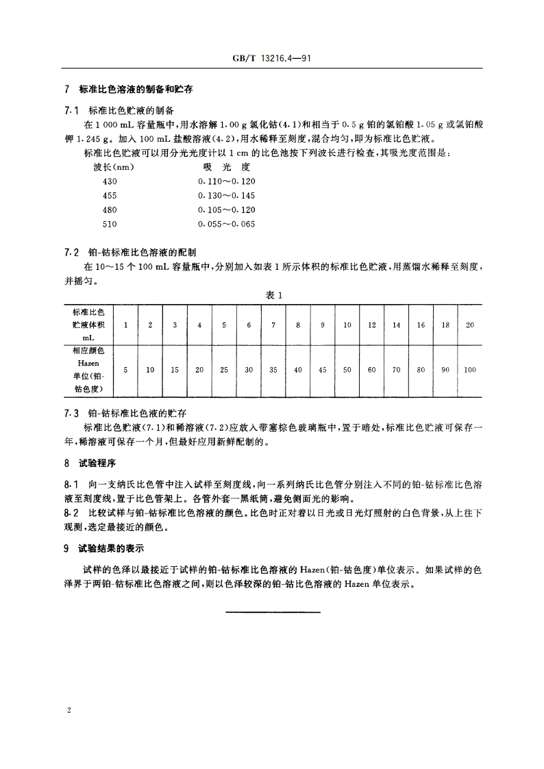 甘油试验方法 色泽的测定(Hazen单位 铂-钴色度) GBT 13216.4-1991.pdf_第3页