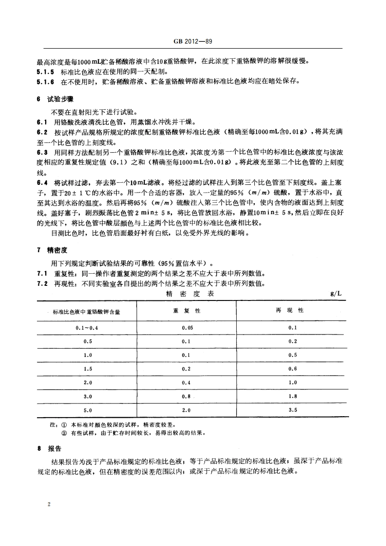 芳烃酸洗试验法 GBT 2012-1989.pdf_第3页