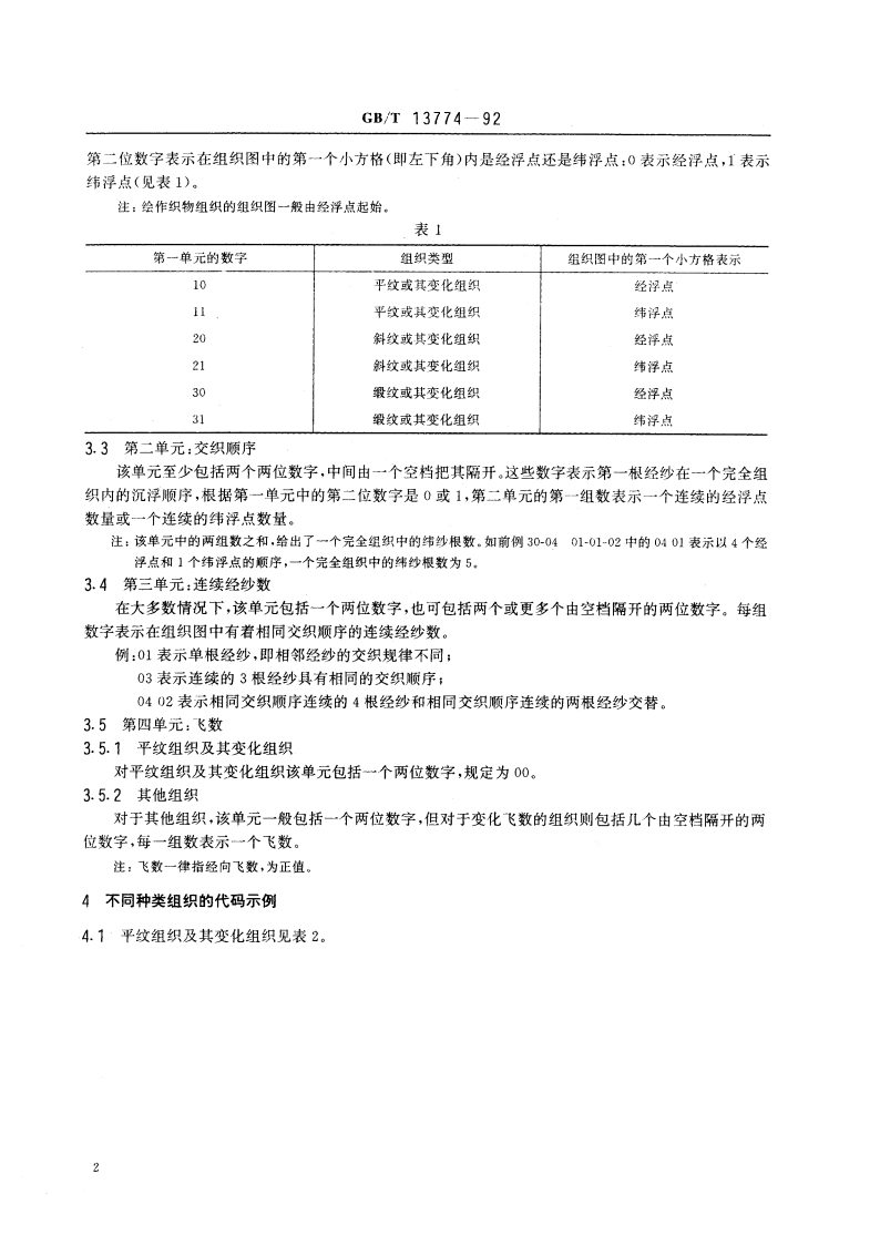纺织品 机织物组织代码及示例 GBT 13774-1992.pdf_第3页
