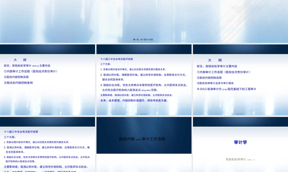 2022年医学专题—丁朝霞-医院内部审计工作流程、内部控制审计流程相关内部控制典型案例(1).ppt