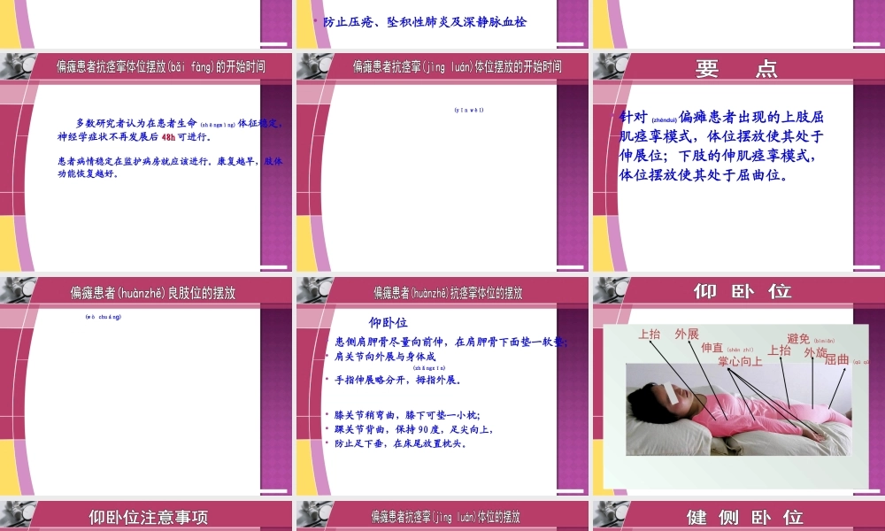 2022年医学专题—康复--抗痉挛体位(1).ppt