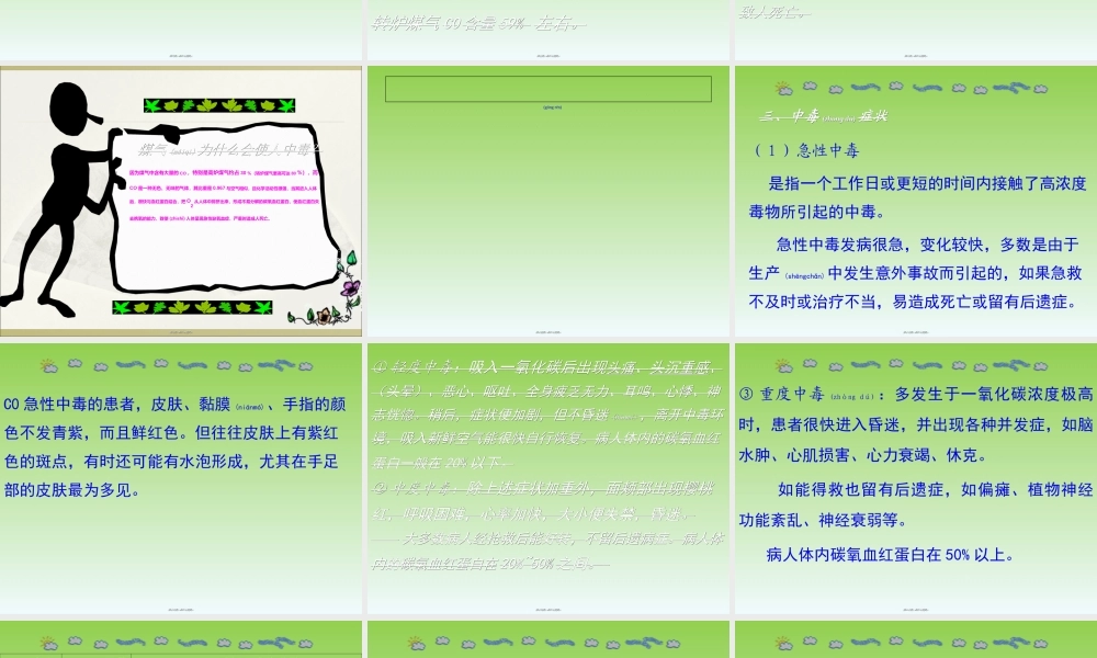 2022年医学专题—煤气中毒的危害与防护(1).ppt