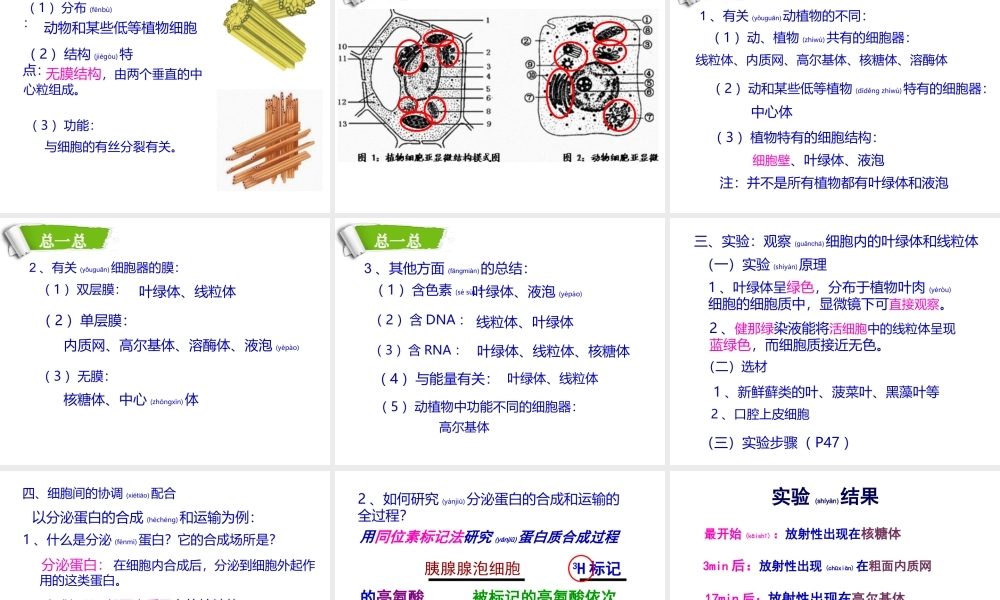2022年医学专题—第三章第2节-细胞器——系统内的分工合作1(1).ppt