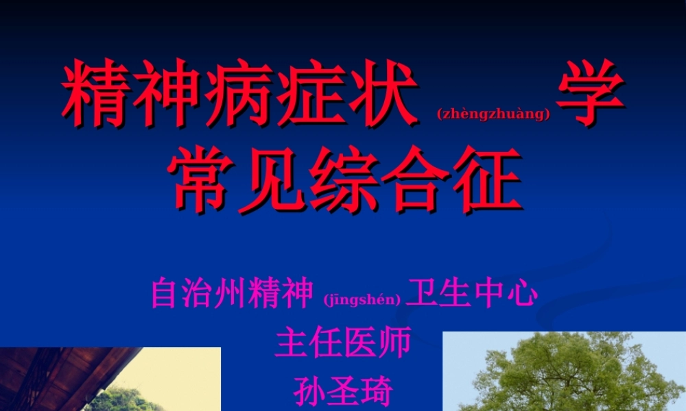 2022年医学专题—精神科常见综合征(1).ppt